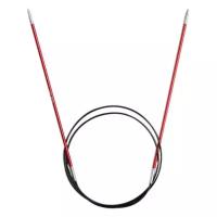 Спицы Knit Pro Zing, диаметр 2.5 мм, длина 80 см, общая длина 80 см, красный