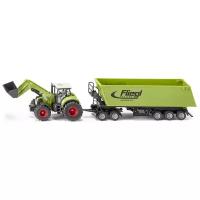 Модель трактора Siku Claas Axion 850 с погрузчиком и самосвалом, 1:50