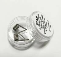 Alien Fused Clapton Coil Готовые спирали 2*0,4NiCr+0,15NiCr R-0,14 Ом D-3 мм 5 витков Алиан намотка ручной работы (в банке 2 шт)