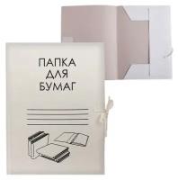 Папка для бумаг А4 на завязках Calligrata, до 200 листов, немелованный картон, 320 г/м2, белая