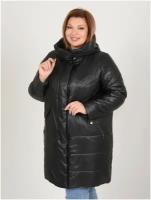 Пальто женское зимнее кармельстиль стеганное зимнее пальто с капюшоном черное