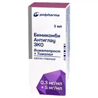 Бимикомби Антиглау ЭКО кап. гл. 0.3 мг/мл+5 мг/мл фл. 3 мл №1