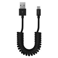 Дата-кабель USB-microUSB, витой, 1.5м, черный, крафт, Deppa 72123-OZ