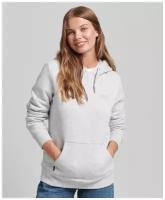 Худи Superdry, силуэт прилегающий, средней длины, карманы, капюшон, карманы, размер 14, серый