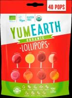 Органические Леденцы YumEarth Organic Fruit Pops, на палочке, без глютена и без аллергенов, только натуральные ингредиенты, веган, Ассорти, 8 вкусов, 40 леденцов