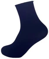 Носки женские без резинки от Найтис.Не оставляют следов на ноге. Тёмно-синие, размер 23 (35-37)
