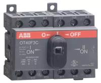 Реверсивный рубильник ABB 3P OT40F3С 40А на DIN-рейку (с ручкой) 1шт (арт. 1SCA104913R1001)