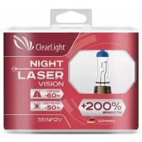 Комплект ламп H11(Clearlight)12V-55W Night Laser Vision +200% Light (2 шт.)