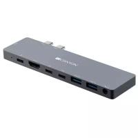 USB Hub Canyon DS-8 8 портов (Thunderbolt 3, 2хUSB 3.0, 2х HDMI, 2xUSB Type C, 3.5 mm)