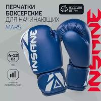 Перчатки боксерские INSANE MARS IN22-BG100, ПУ, синий, 6 oz