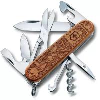 Коллекционный складной нож VICTORINOX Climber Wood Swiss Spirit SE 2021 рукоять ореховое дерево, 91 мм, 12 функций, коричневый 1.3701.63L21