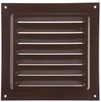 Решетка вентиляционная ZEIN Люкс РМ1717КР,175 х 175 мм, с сеткой, металлическая, коричневая