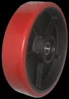 Колесо (красное) б/г полиуретановое без кронштейна опорное для рохли 200мм (1040) Подшипник втоплен