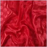 Ткань подкладочная жаккард круги (красный) 100% вискоза, 50 см * 140 см, италия