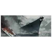 Постер на холсте Морской бой World of Warships №4 71см. x 30см