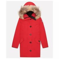 Пуховик Canada Goose, удлиненный, силуэт прямой, капюшон, карманы, отделка мехом, подкладка, съемный мех, водонепроницаемый