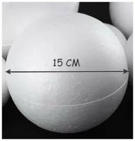 Пенопластовый шар-15 см(гладкий)-1шт