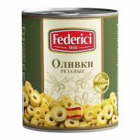 Оливки зеленые Federici резаные, 3 кг