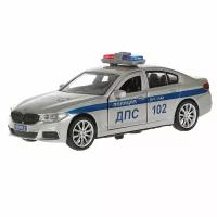 Модель машины Технопарк BMW 5 series sedan M Sport, Полиция, серебристая, инерционная 5ER-12POL-SR