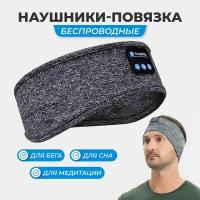 Наушники беспроводные Bluetooth с микрофоном, спортивные в виде повязки на голову для бега, медитации и сна