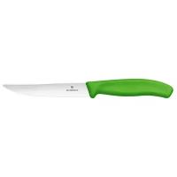 Нож Victorinox для стейков и пиццы, 12 см волнистое, зеленый