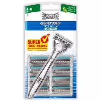 Многоразовый бритвенный станок Wilkinson Sword Quattro Titanium Sensitive