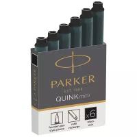 Картриджи чернильные Parker Мини Cartridge Quink, комплект 6 штук, черные (1950407)