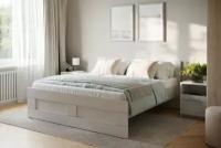 Кровать ГУД ЛАКК Сириус, размер (ДхШ): 205.4х126 см, спальное место (ДхШ): 200х120 см, цвет: белый