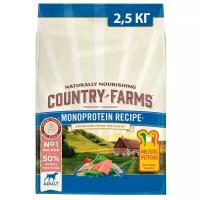 Сухой корм для собак Country Farms Monoprotein Recipe, при чувствительном пищеварении, лосось