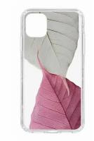Чехол для iPhone 11 Kruche Print Pink and white, противоударная пластиковая накладка с рисунком, защитный силиконовый бампер с принтом и защитой камеры