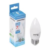 Светодиодные Smartbuy Лампа cветодиодная Smartbuy, E27, C37, 7 Вт, 6000 К, холодный белый свет
