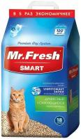 Древесный комкующийся наполнитель Mr.Fresh Smart для короткошерстных кошек 18л/8,4кг