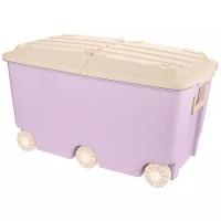 Ящик для игрушек на колесах Пластишка, 685 x 395 x 385 мм, 66,5 л, розовый