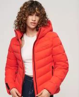 Куртка Superdry HOODED MICROFIBRE PADDED JKT, Пол Женский, Цвет Sunset Red, Размер 12