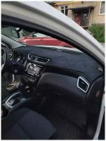 Накидка на панель приборов ручной работы Nissan Qashqai 2-ое поколение кузов J11 2013-2021. Коврик на торпедо. Kvoter_styling