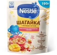 Каша Nestlé молочная Шагайка мультизлаковая с яблоком и пшеничными фигурками с гранатом и манго, с 12 месяцев, 190 г