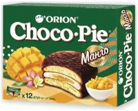 Пирожное Orion Choco Pie Mango, печенье, манго, 360 г, 12 шт. в уп