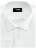 Рубашка Casino, повседневный стиль, прямой силуэт, длинный рукав, манжеты, размер 186-194/43, белый