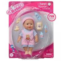 Игровой набор Junfa Пупс Micro Baby, в костюмчике, 15 см, мальчик 2805B/мальчик