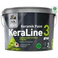 Dufa Premium KeraLine Keramik Paint 3 краска для стен и потолков (база 1, глубокоматовая, белая, 9л)