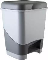 Ведро-контейнер 20 л с педалью, для мусора, 43×33×33 см, цвет серый/графит, 428-СЕРЫЙ