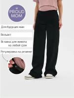 Брюки палаццо Proud Mom, размер M, черный