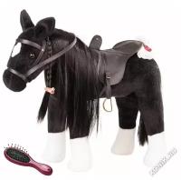 Лошадь Gotz для куклы, чёрная с расческой