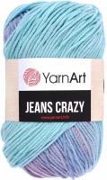 Пряжа YarnArt Jeans Crazy, 1 шт арт. 8203 бирюзовый-голубой-пыльная роза батик