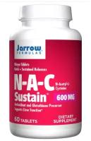 Jarrow Formulas N-A-C Sustain (N-ацетил-L-цистеин) 600 мг 60 таблеток