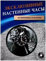 Часы настенные из Виниловых пластинок - Красавица и Чудовище (серебристая подложка)