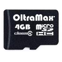 Карта памяти OltraMax microSDHC 4 ГБ Class 4, 1 шт., черный