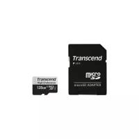 Карта памяти Transcend microSDXC 128 ГБ Class 10, V10, UHS Class 1, R/W 95/45 МБ/с, адаптер на SD