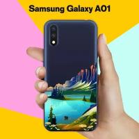 Силиконовый чехол на Samsung Galaxy A01 Озеро и горы / для Самсунг Галакси А01