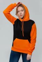 Магазин Толстовок - Black-Orange Hoodie - Черно-оранжевое худи подростковое, XL-52-Unisex-(Мужской)